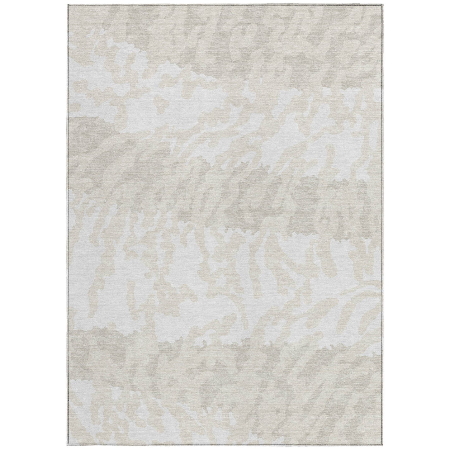 Tabselect Home Line 5' X 8' Ivory And Beige Animal Print Washable Indoor Outdoor Area Rug