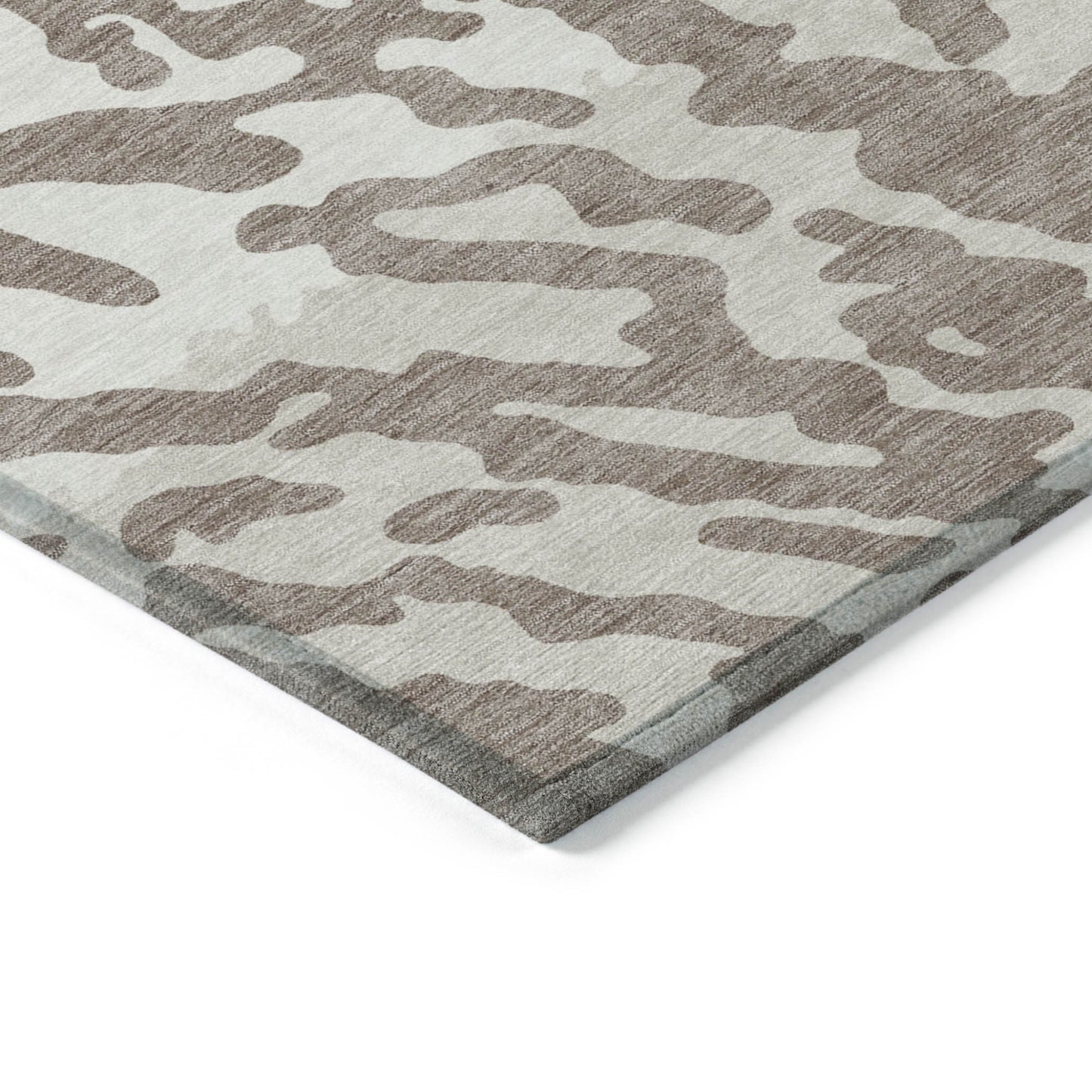 Tabselect Home Line 5' X 8' Taupe Brown And Ivory Animal Print Washable Indoor Outdoor Area Rug