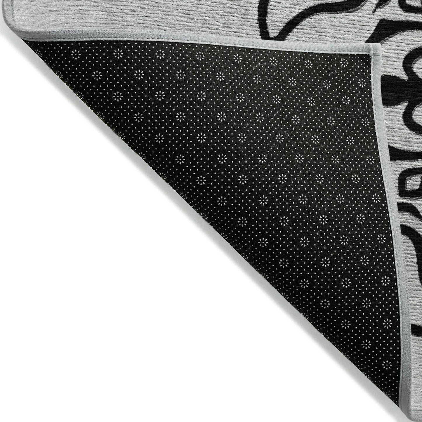 Tabselect Home Line 5' X 8' Gray Floral Medallion Washable Indoor Outdoor Area Rug