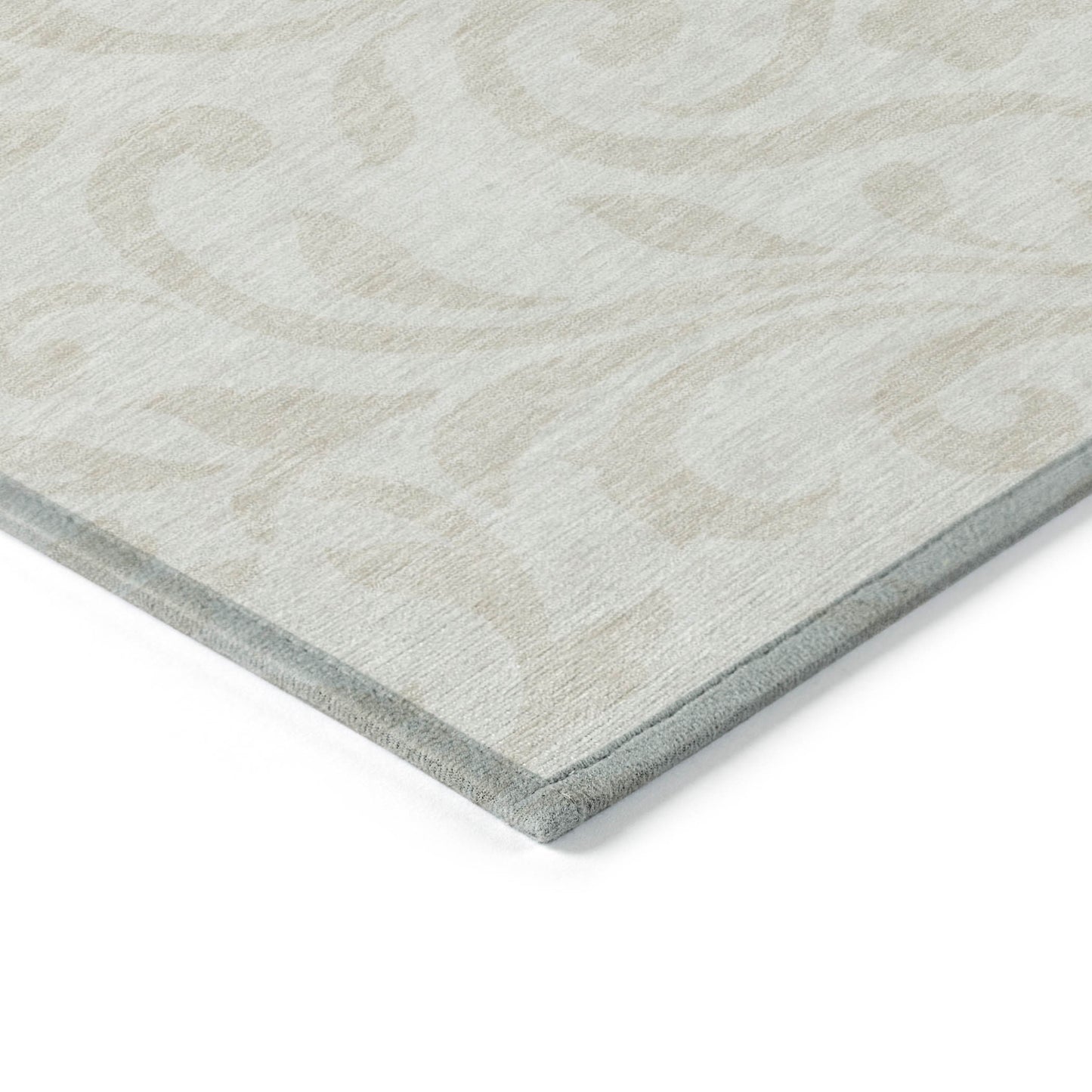 Tabselect Home Line 5' X 8' Ivory And Beige Floral Washable Indoor Outdoor Area Rug