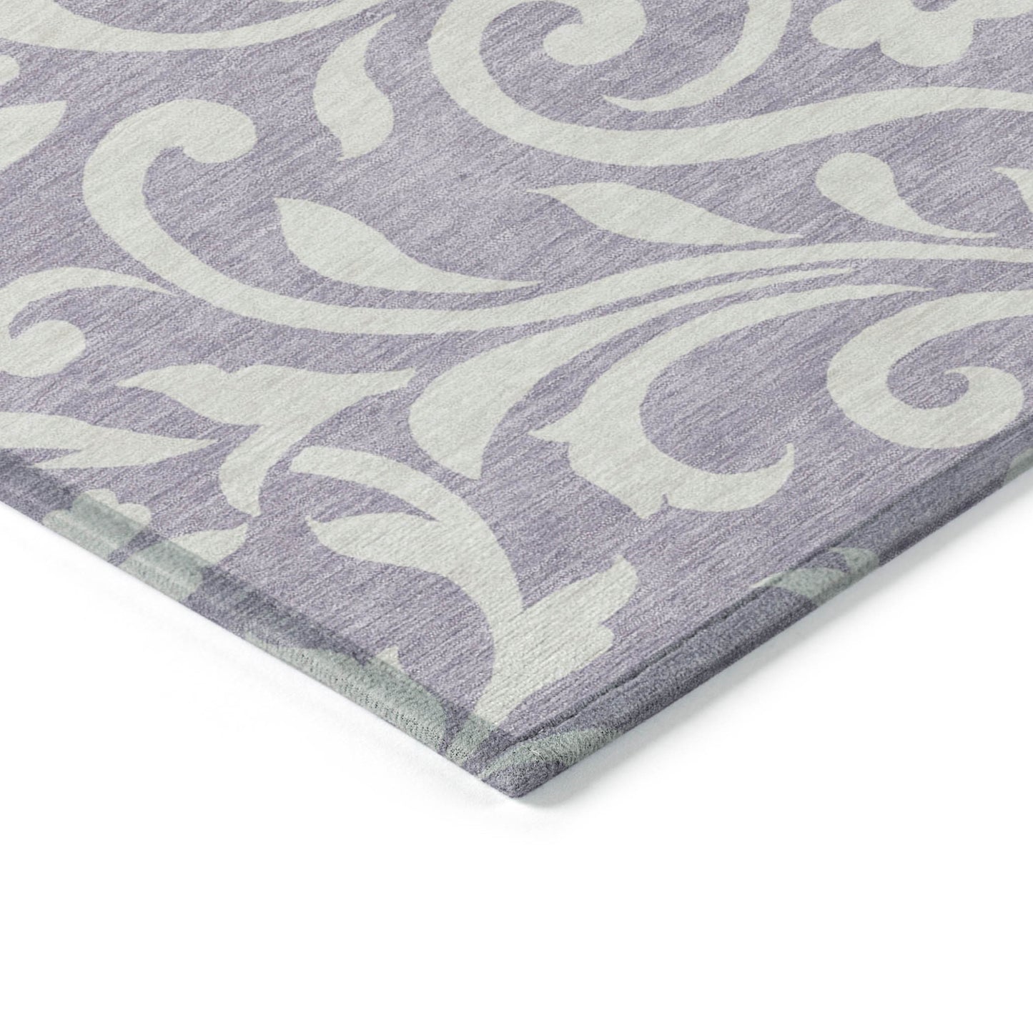 Tabselect Home Line 5' X 8' Lavender And Ivory Floral Washable Indoor Outdoor Area Rug
