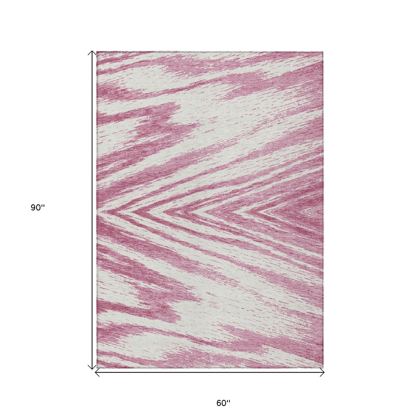 Tabselect Home Line 5' X 8' Blush And Ivory Abstract Washable Indoor Outdoor Area Rug