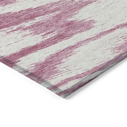 Tabselect Home Line 5' X 8' Blush And Ivory Abstract Washable Indoor Outdoor Area Rug