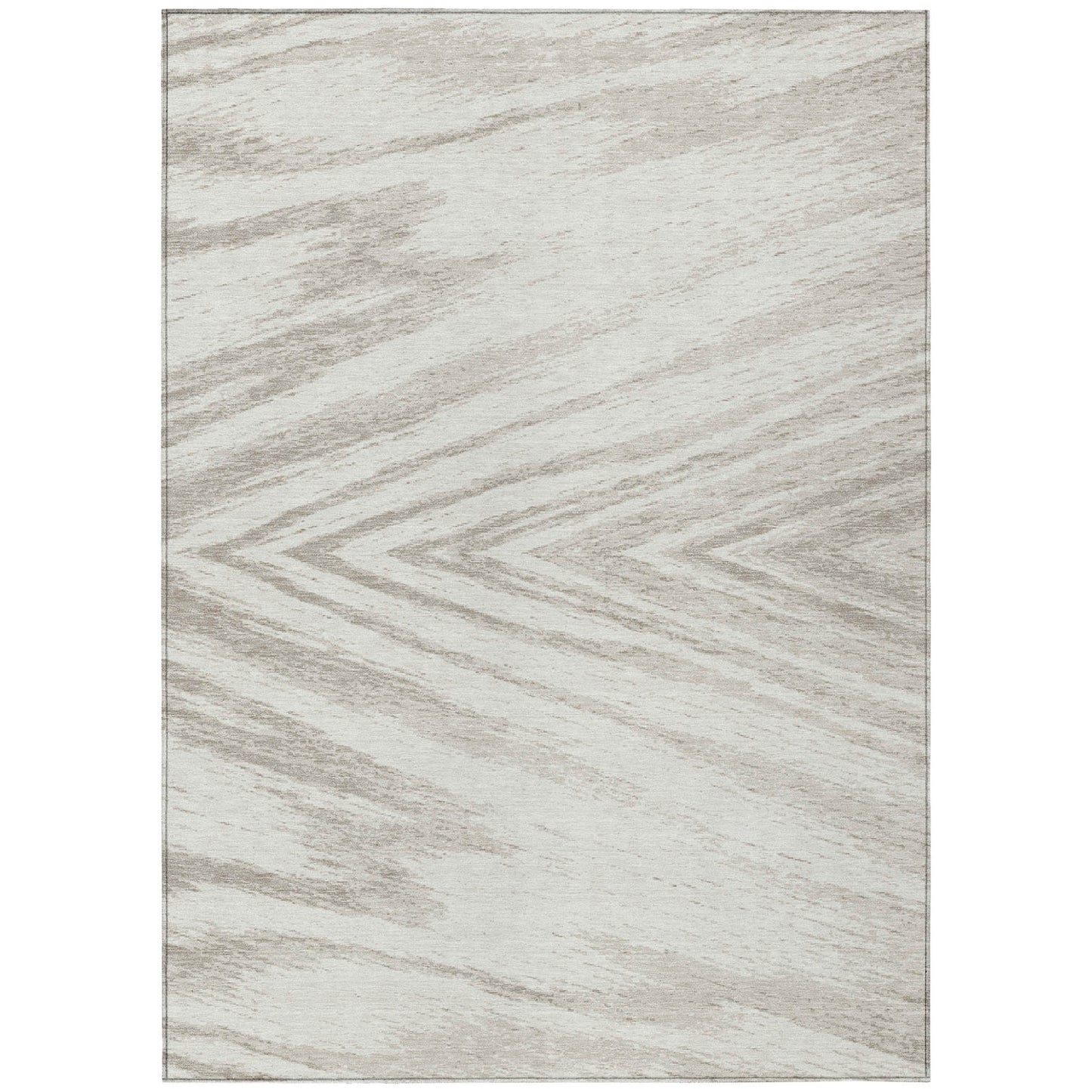 Tabselect Home Line 5' X 8' Ivory And Beige Abstract Washable Indoor Outdoor Area Rug