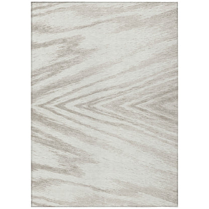 Tabselect Home Line 5' X 8' Ivory And Beige Abstract Washable Indoor Outdoor Area Rug