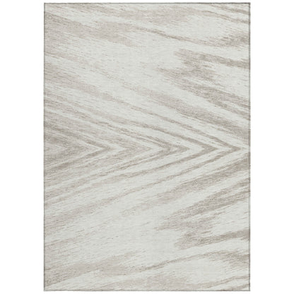 Tabselect Home Line 5' X 8' Ivory And Beige Abstract Washable Indoor Outdoor Area Rug
