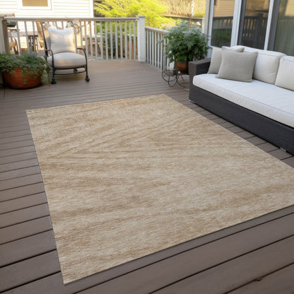 Tabselect Home Line 5' X 8' Khaki And Brown Abstract Washable Indoor Outdoor Area Rug