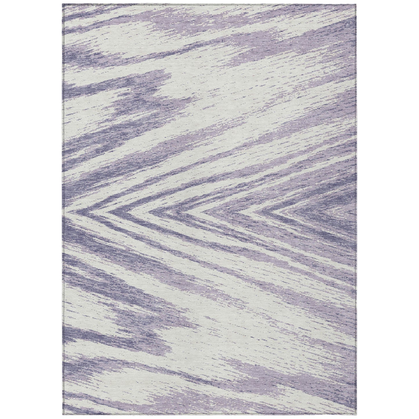 Tabselect Home Line 5' X 8' Lavender And Ivory Abstract Washable Indoor Outdoor Area Rug