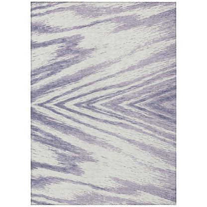 Tabselect Home Line 5' X 8' Lavender And Ivory Abstract Washable Indoor Outdoor Area Rug