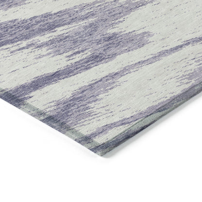 Tabselect Home Line 5' X 8' Lavender And Ivory Abstract Washable Indoor Outdoor Area Rug