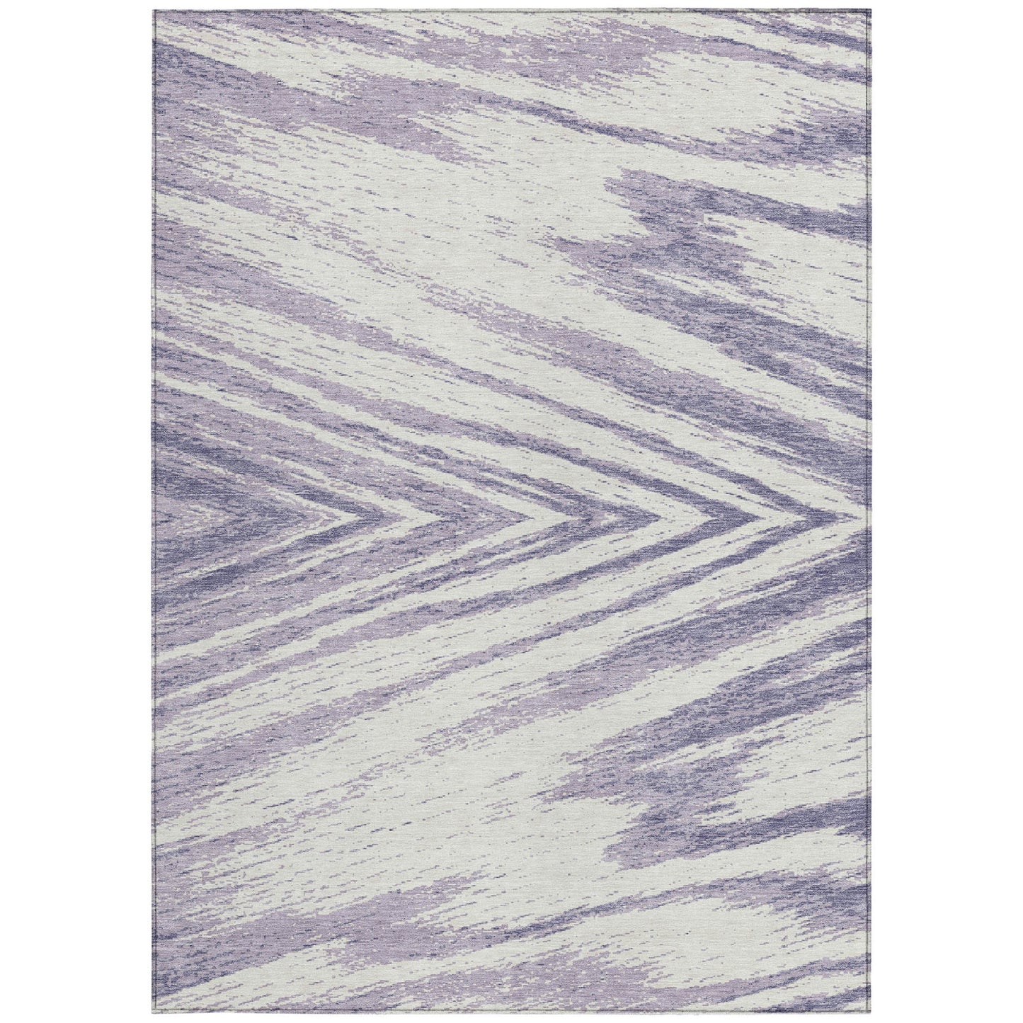 Tabselect Home Line 5' X 8' Lavender And Ivory Abstract Washable Indoor Outdoor Area Rug