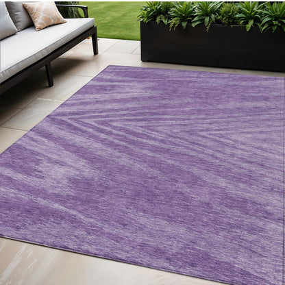 Tabselect Home Line 5' X 8' Purple And Ivory Abstract Washable Indoor Outdoor Area Rug