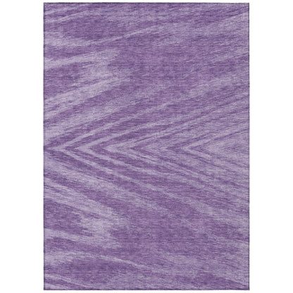 Tabselect Home Line 5' X 8' Purple And Ivory Abstract Washable Indoor Outdoor Area Rug