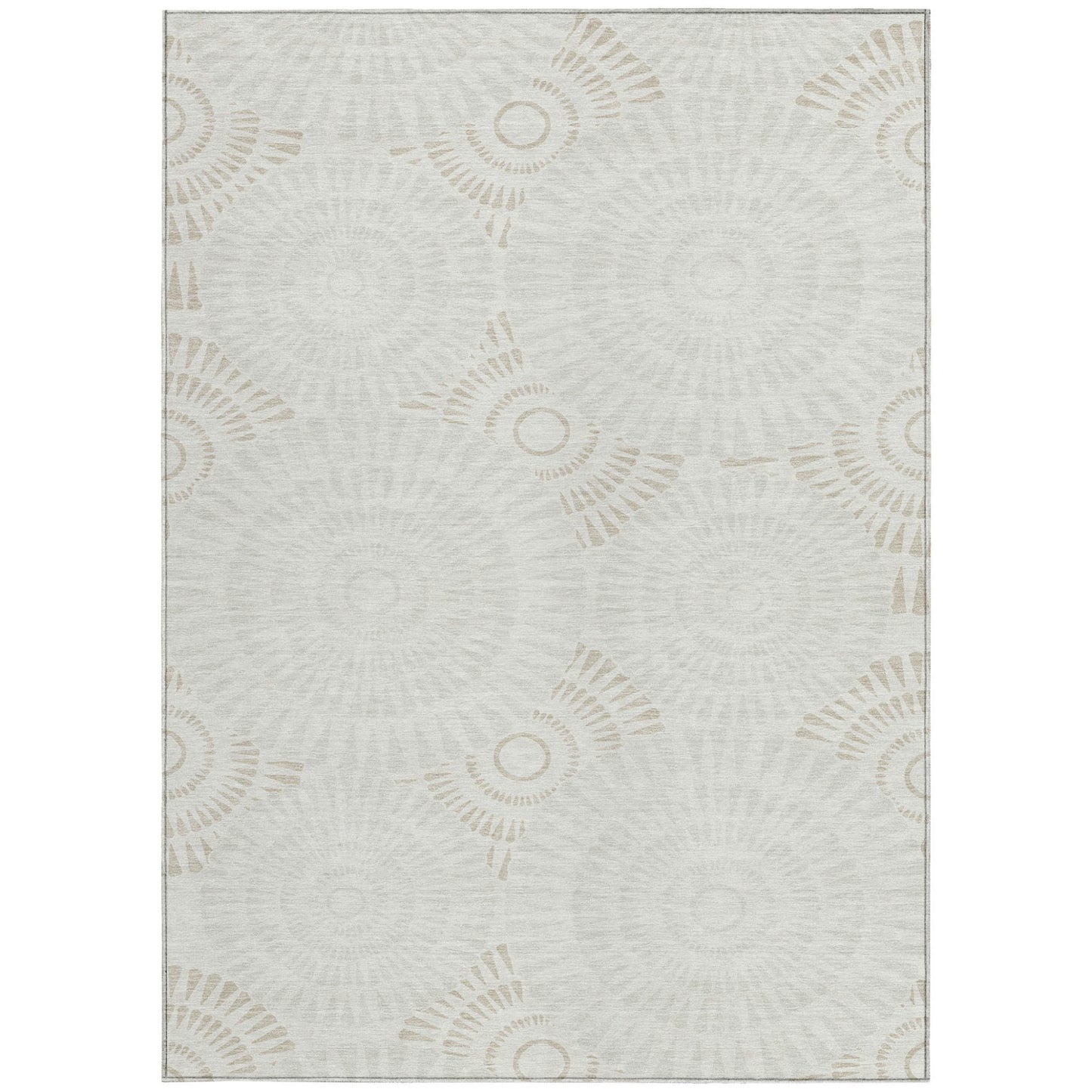 Tabselect Home Line 5' X 8' Ivory And Gray Geometric Washable Indoor Outdoor Area Rug