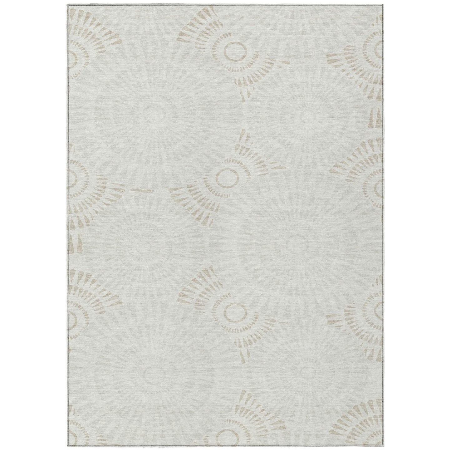 Tabselect Home Line 5' X 8' Ivory And Gray Geometric Washable Indoor Outdoor Area Rug