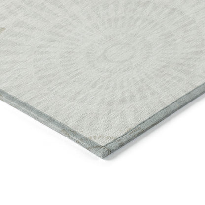 Tabselect Home Line 5' X 8' Ivory And Gray Geometric Washable Indoor Outdoor Area Rug