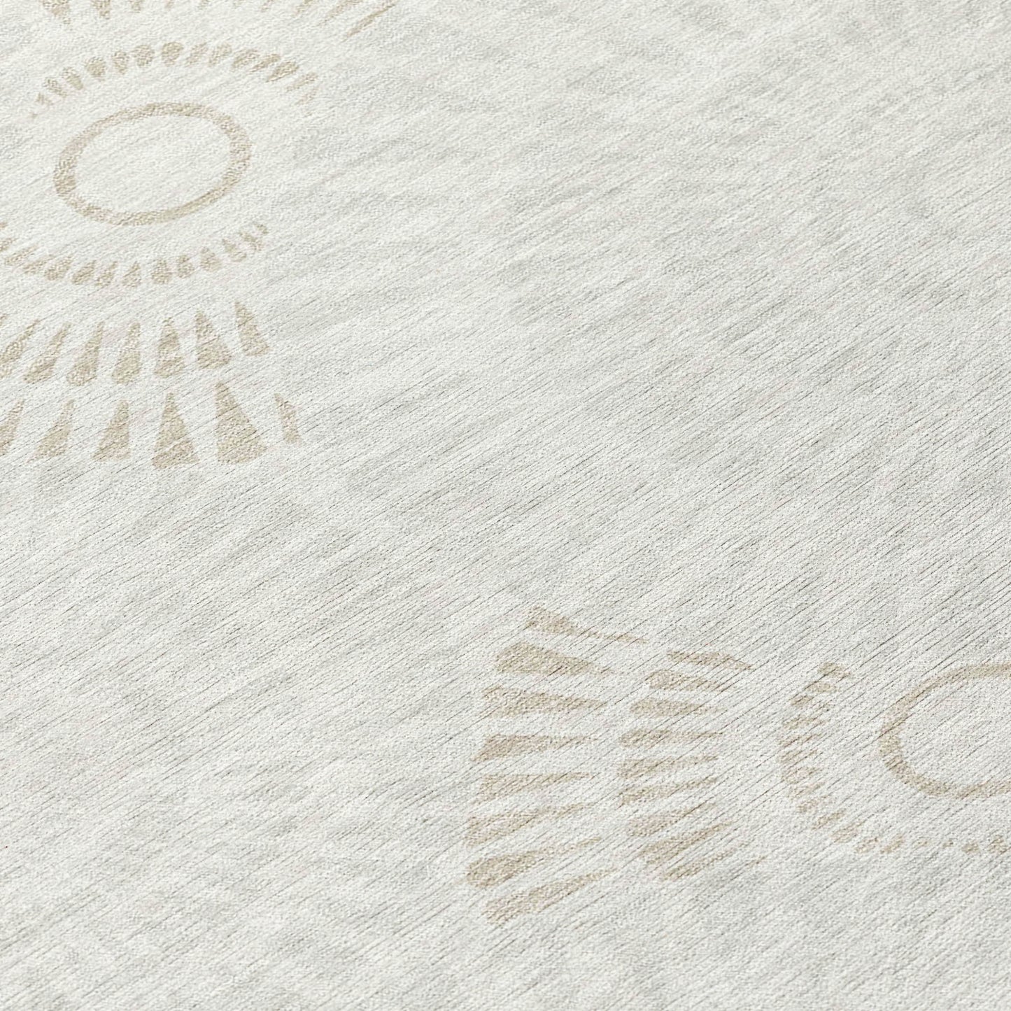 Tabselect Home Line 5' X 8' Ivory And Gray Geometric Washable Indoor Outdoor Area Rug