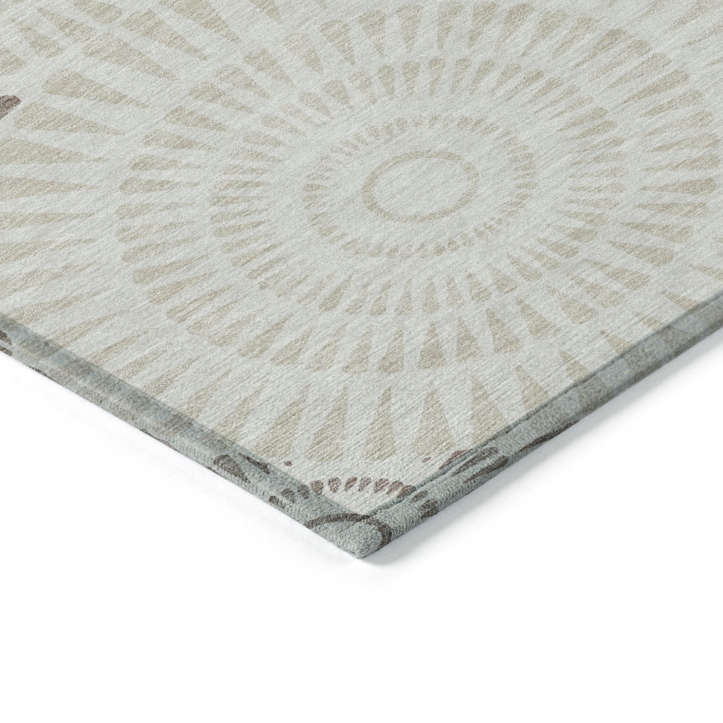 Tabselect Home Line 5' X 8' Taupe And Brown Geometric Washable Indoor Outdoor Area Rug