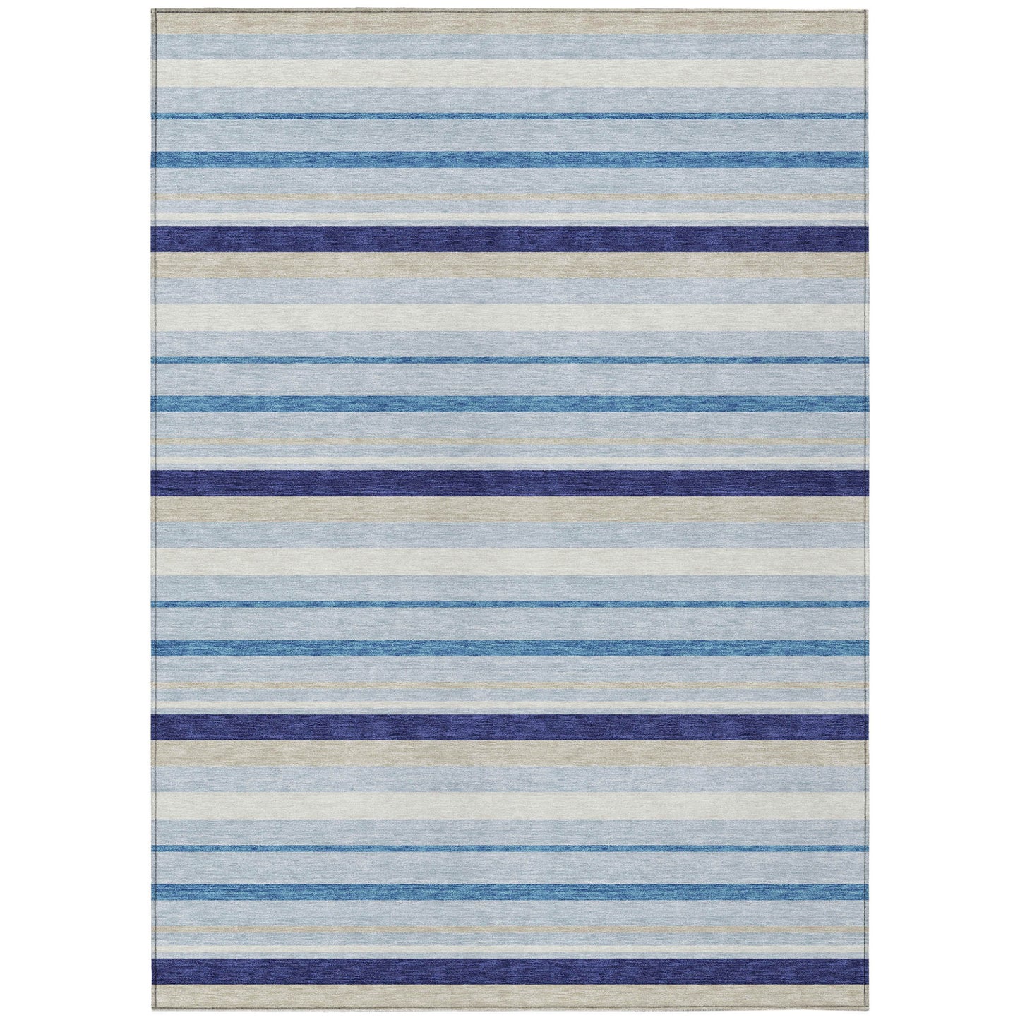 Tabselect Home Line 5' X 8' Blue Purple And Gray Striped Washable Indoor Outdoor Area Rug