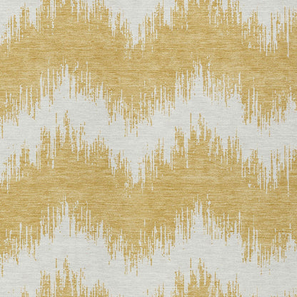 Tabselect Home Line 5' X 8' Gold And Ivory Chevron Washable Indoor Outdoor Area Rug