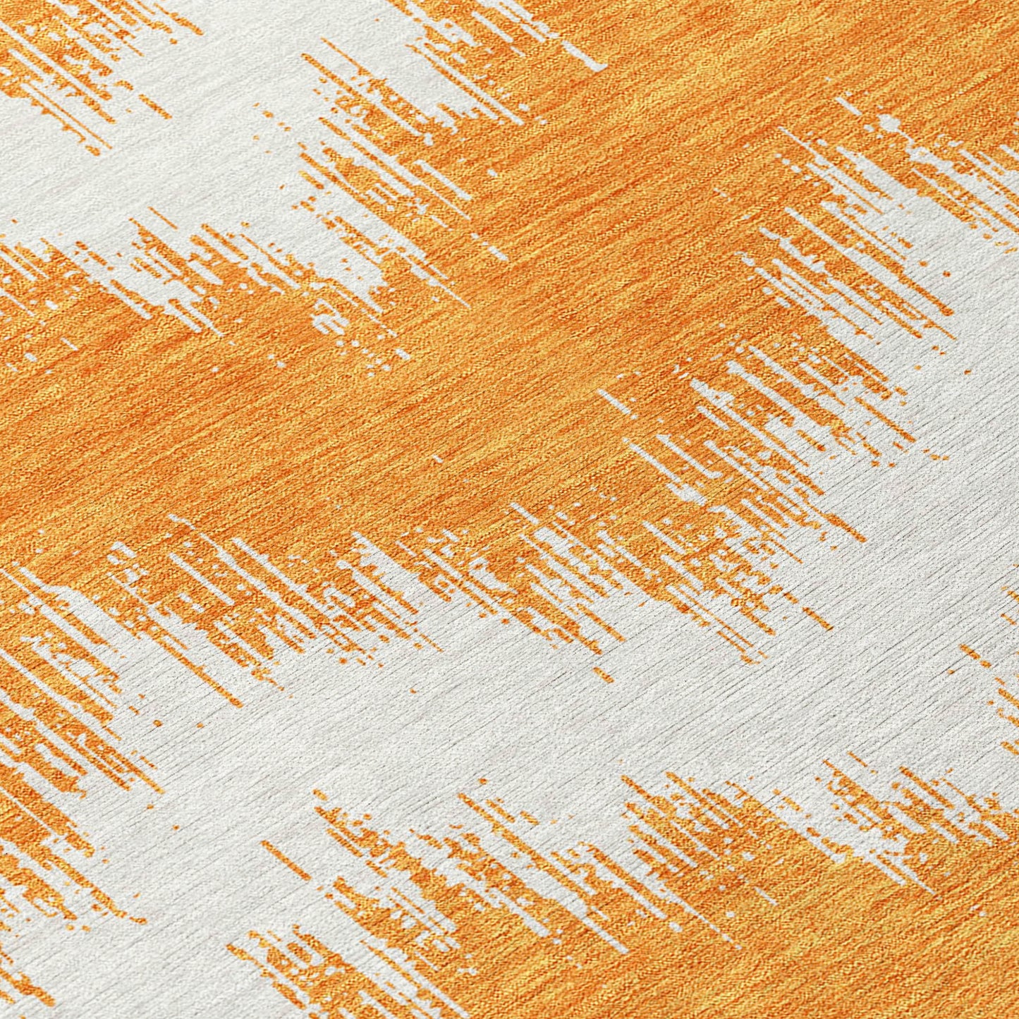Tabselect Home Line 8' X 10' Orange And Ivory Chevron Washable Indoor Outdoor Area Rug