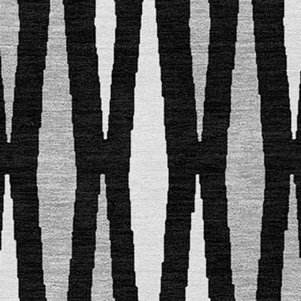 Tabselect Home Line 5' X 8' Black Ivory And Gray Geometric Washable Indoor Outdoor Area Rug