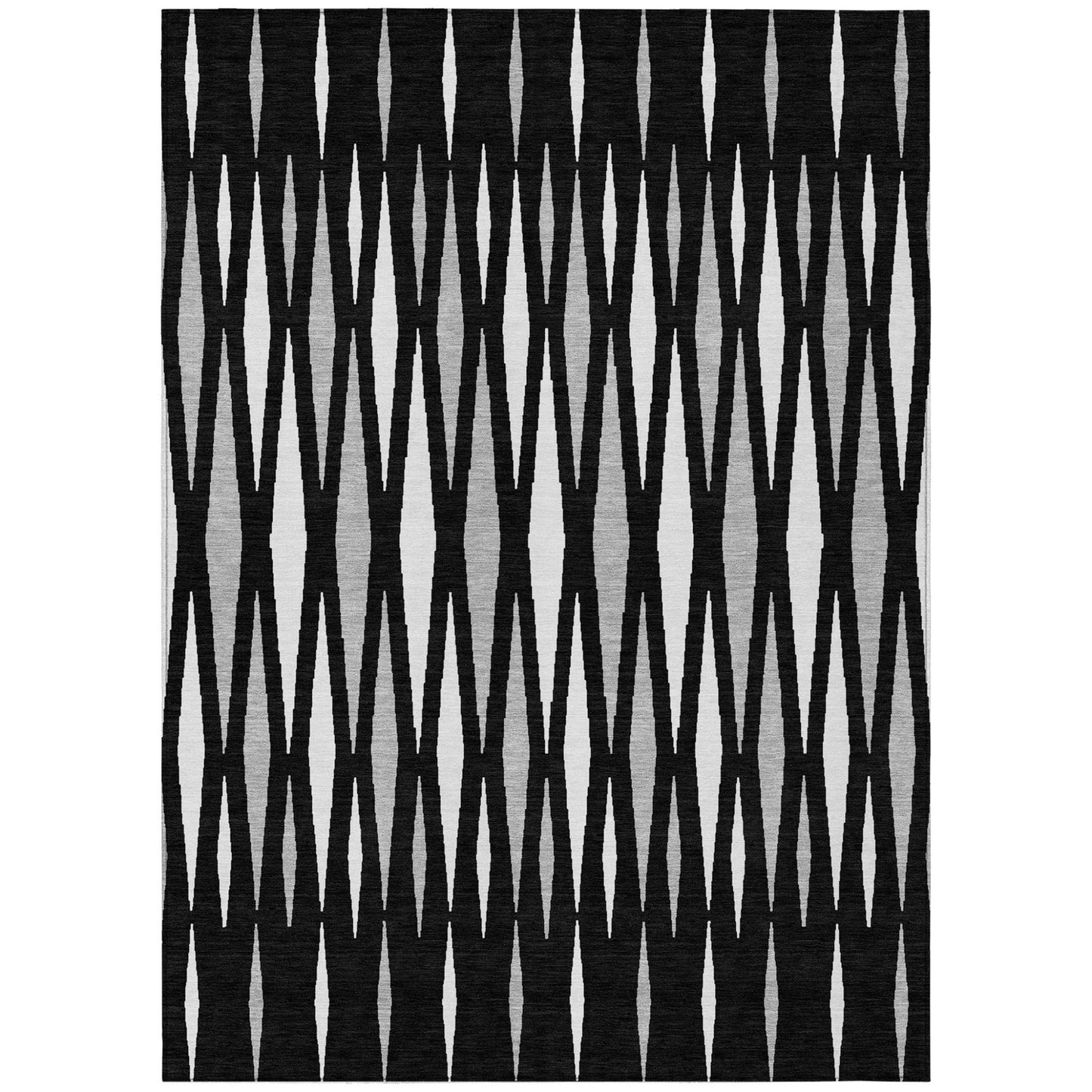 Tabselect Home Line 8' X 10' Black Ivory And Gray Geometric Washable Indoor Outdoor Area Rug