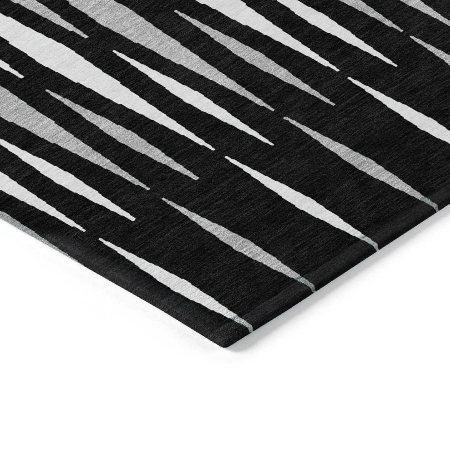 Tabselect Home Line 8' X 10' Black Ivory And Gray Geometric Washable Indoor Outdoor Area Rug