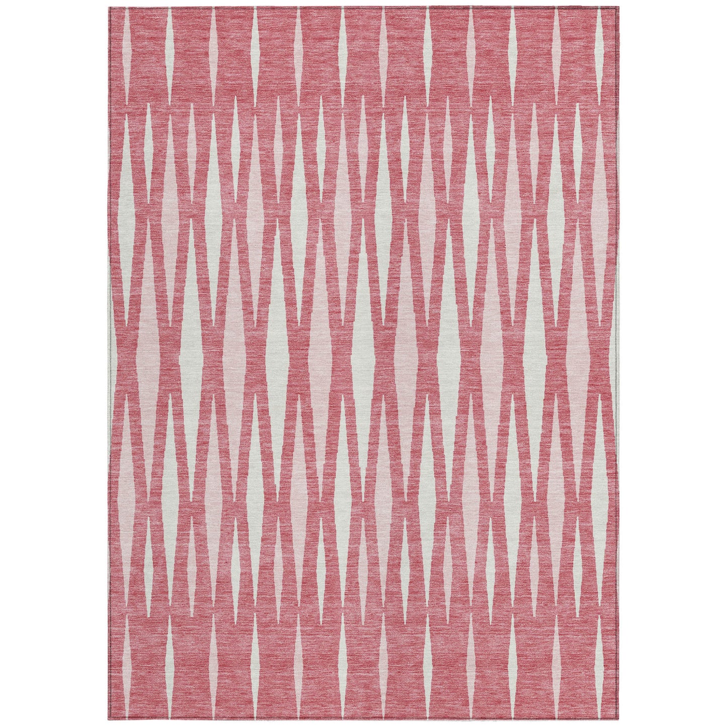 Tabselect Home Line 5' X 8' Blush And Ivory Geometric Washable Indoor Outdoor Area Rug