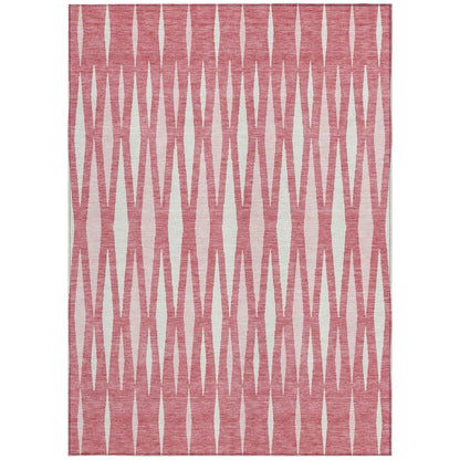 Tabselect Home Line 5' X 8' Blush And Ivory Geometric Washable Indoor Outdoor Area Rug