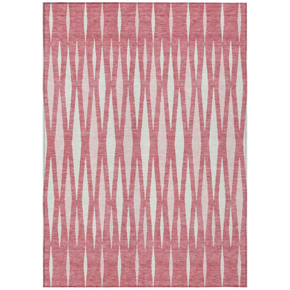 Tabselect Home Line 5' X 8' Blush And Ivory Geometric Washable Indoor Outdoor Area Rug