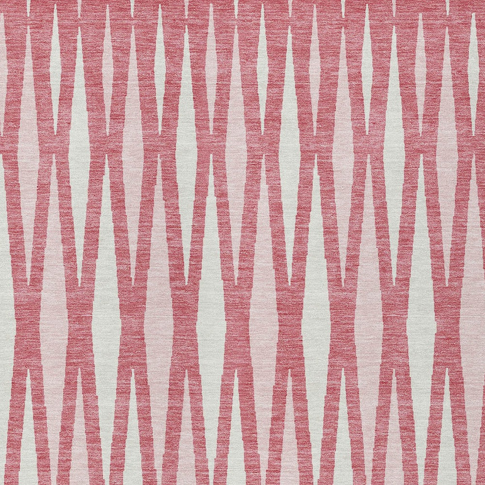 Tabselect Home Line 5' X 8' Blush And Ivory Geometric Washable Indoor Outdoor Area Rug