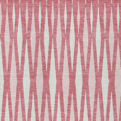 Tabselect Home Line 5' X 8' Blush And Ivory Geometric Washable Indoor Outdoor Area Rug