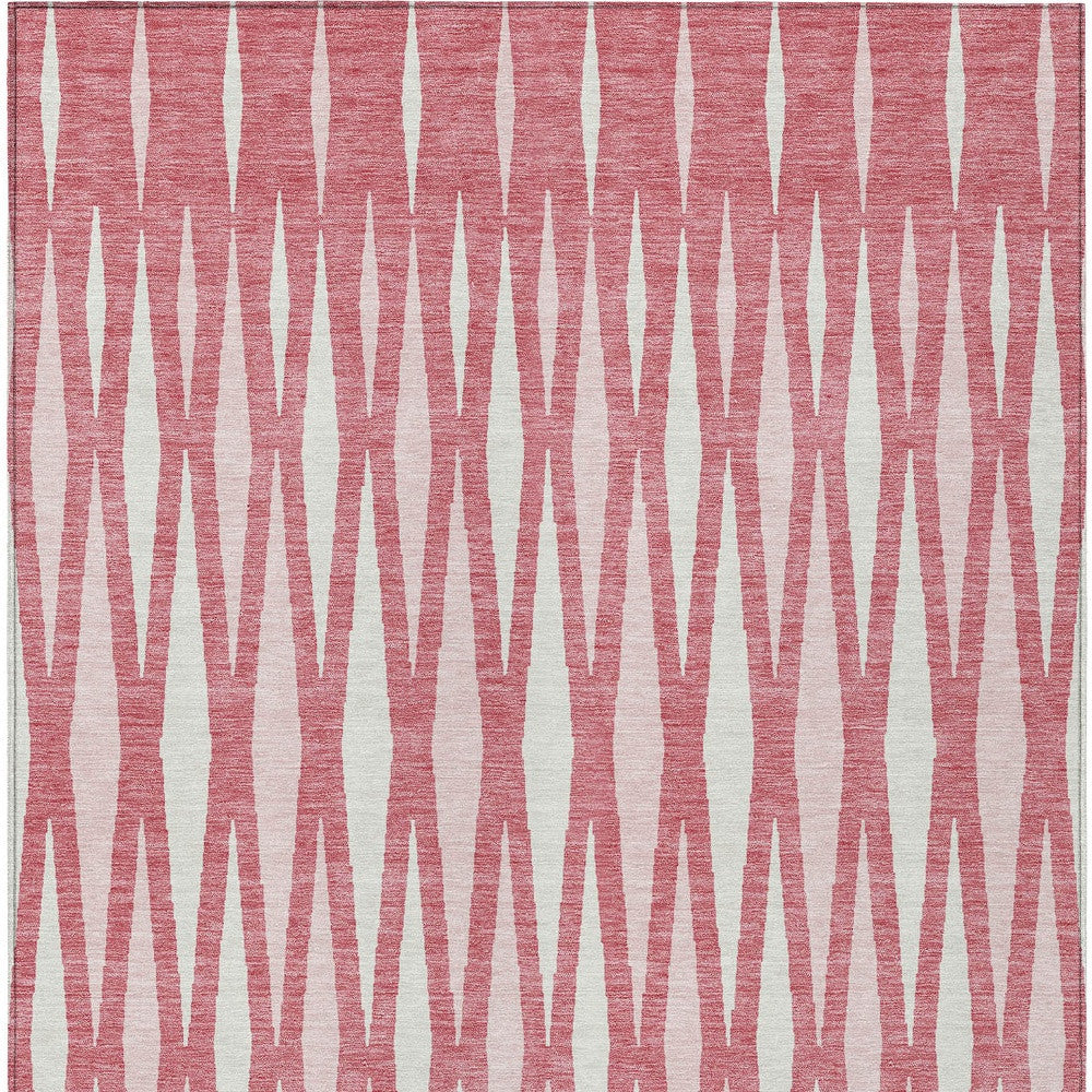 Tabselect Home Line 8' X 10' Blush And Ivory Geometric Washable Indoor Outdoor Area Rug