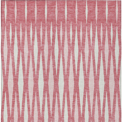 Tabselect Home Line 8' X 10' Blush And Ivory Geometric Washable Indoor Outdoor Area Rug