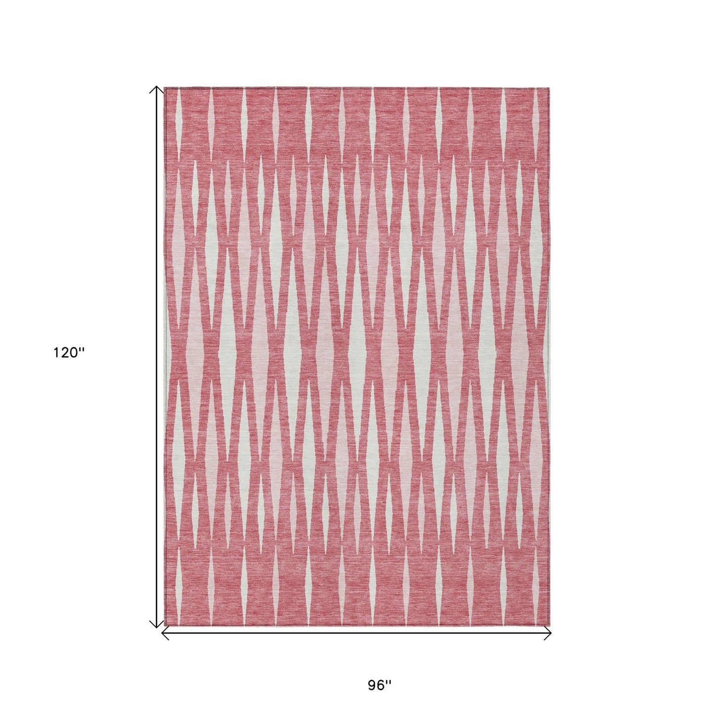 Tabselect Home Line 8' X 10' Blush And Ivory Geometric Washable Indoor Outdoor Area Rug