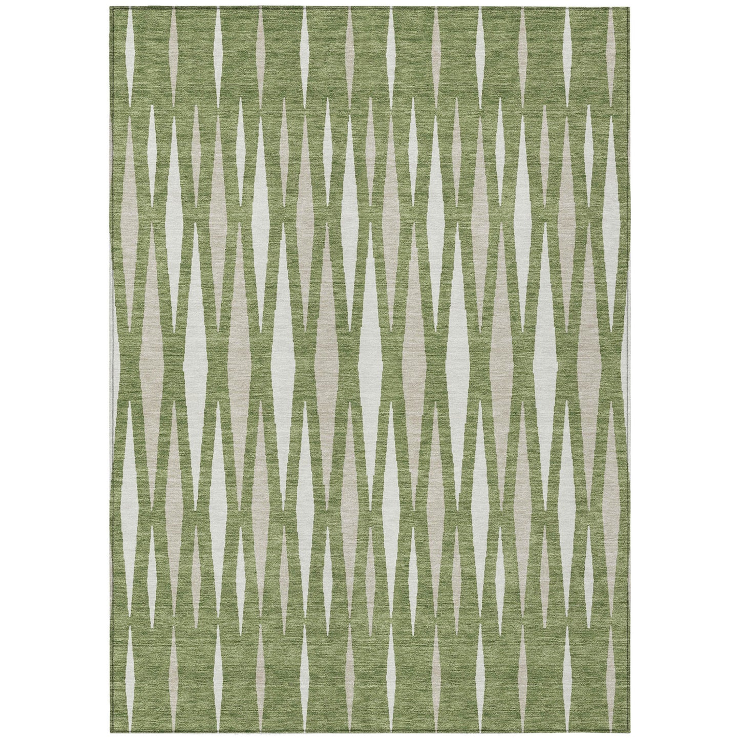 Tabselect Home Line 8' X 10' Green And Ivory Geometric Washable Indoor Outdoor Area Rug