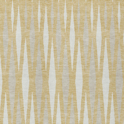 Tabselect Home Line 5' X 8' Gold Gray And Ivory Geometric Washable Indoor Outdoor Area Rug