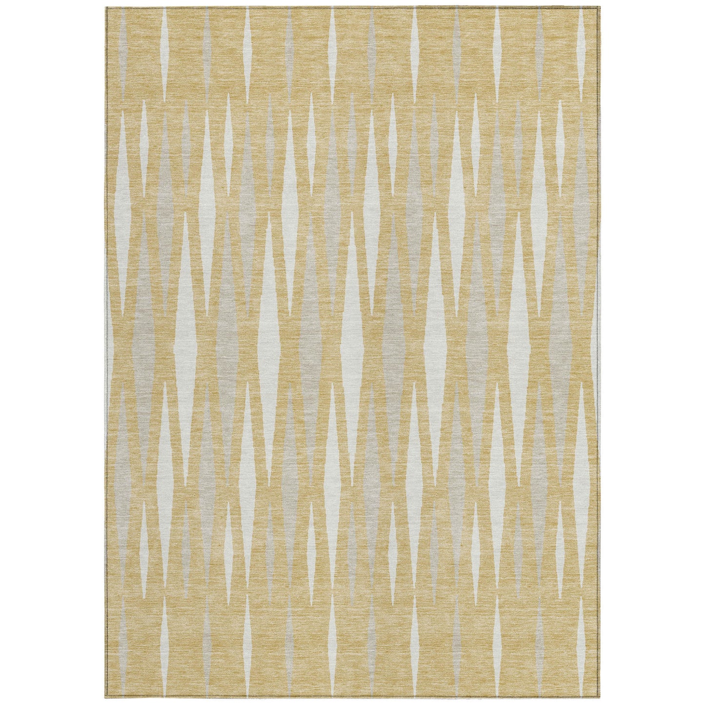 Tabselect Home Line 8' X 10' Gold Gray And Ivory Geometric Washable Indoor Outdoor Area Rug