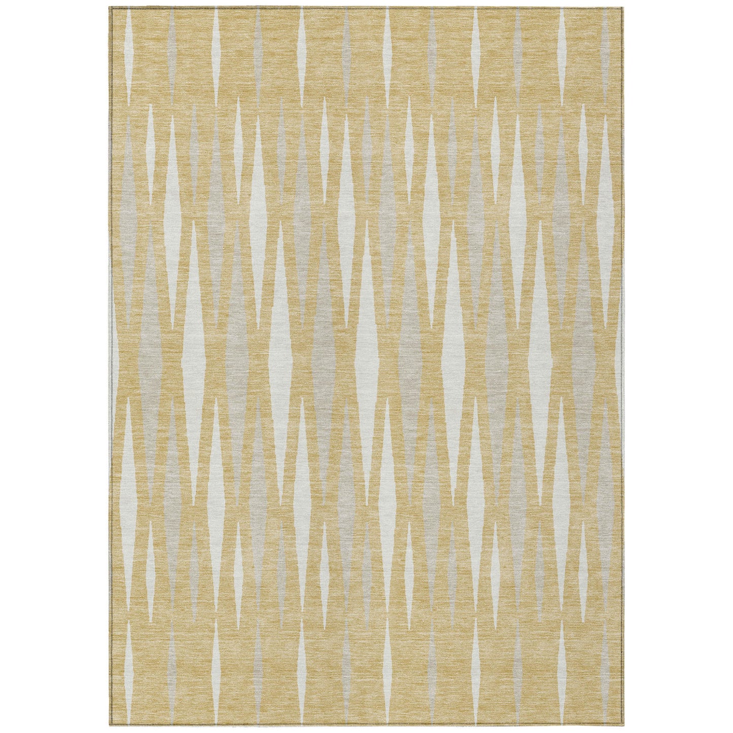 Tabselect Home Line 8' X 10' Gold Gray And Ivory Geometric Washable Indoor Outdoor Area Rug