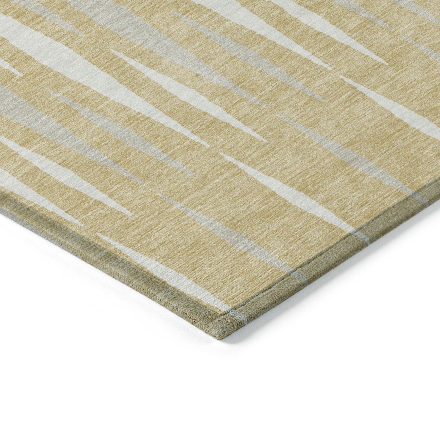 Tabselect Home Line 8' X 10' Gold Gray And Ivory Geometric Washable Indoor Outdoor Area Rug