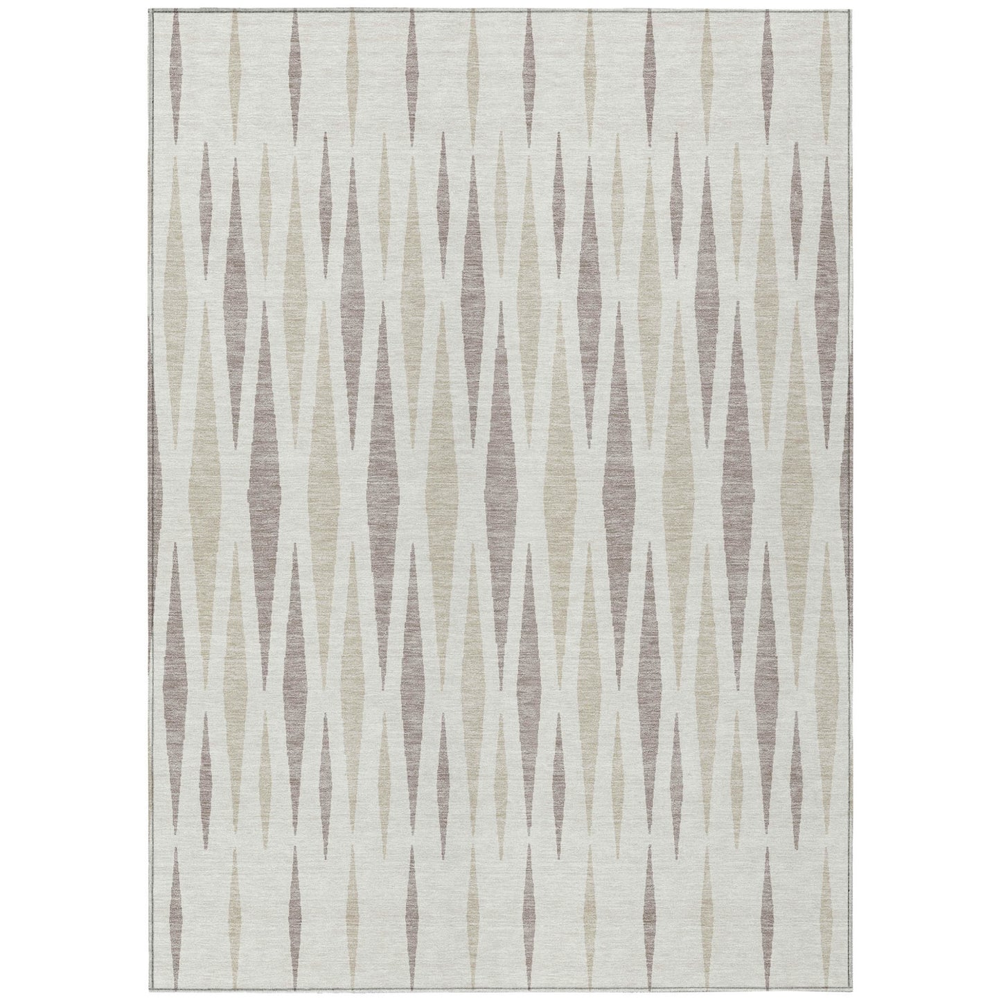 Tabselect Home Line 5' X 8' Ivory Brown And Beige Geometric Washable Indoor Outdoor Area Rug