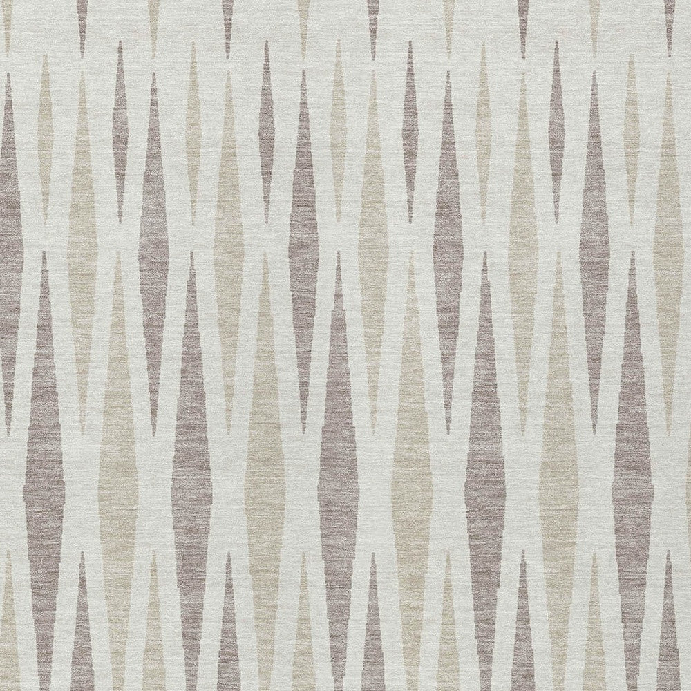 Tabselect Home Line 5' X 8' Ivory Brown And Beige Geometric Washable Indoor Outdoor Area Rug