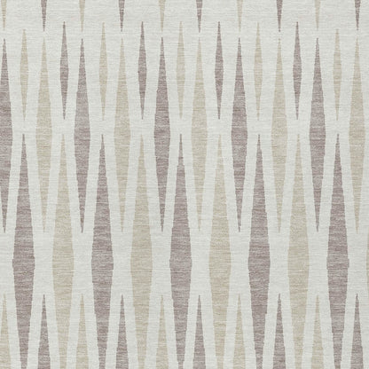 Tabselect Home Line 5' X 8' Ivory Brown And Beige Geometric Washable Indoor Outdoor Area Rug