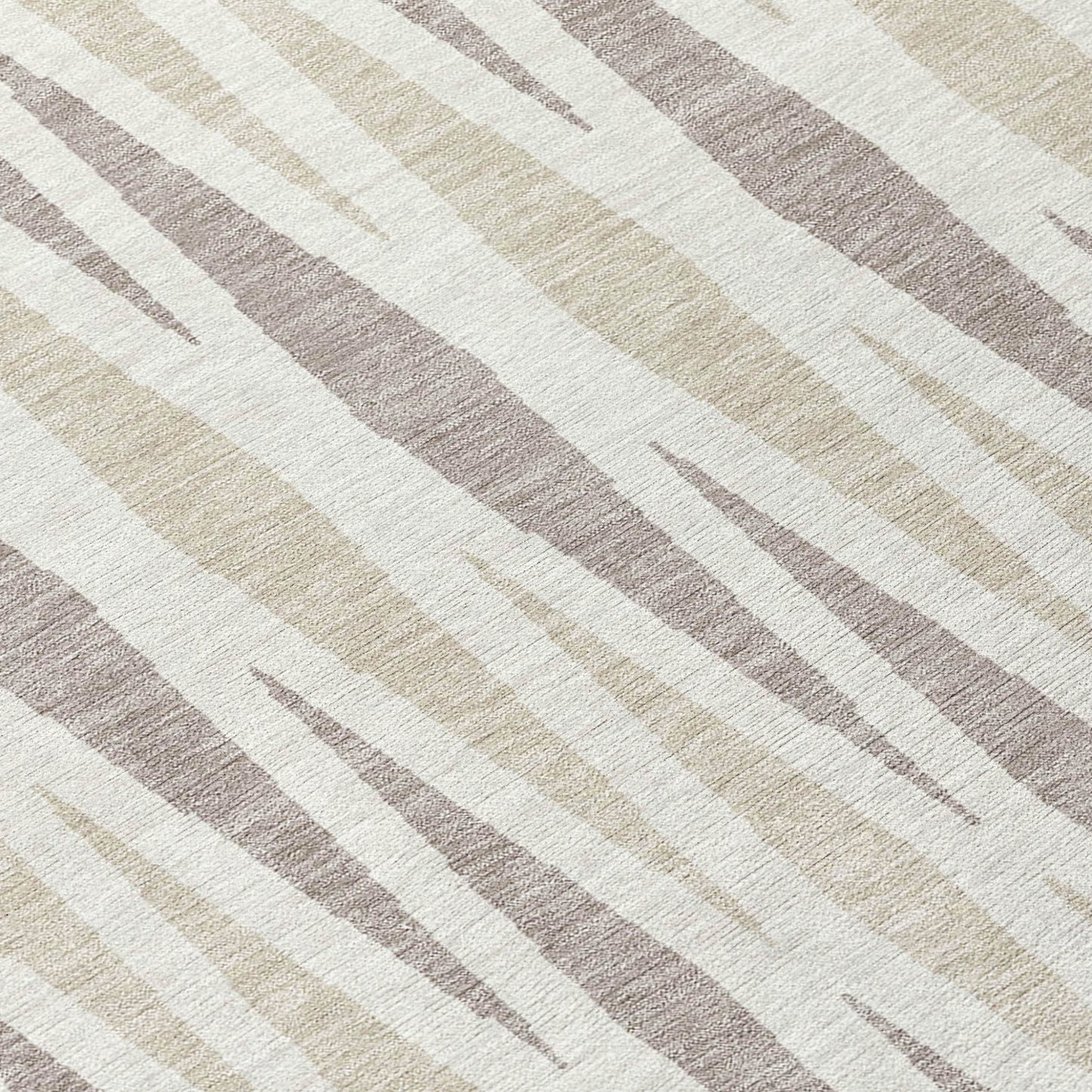 Tabselect Home Line 8' Ivory Brown And Beige Round Geometric Washable Indoor Outdoor Area Rug