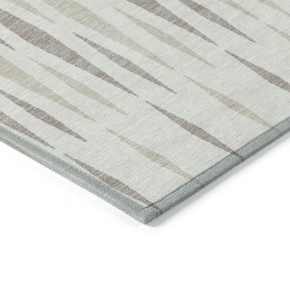 Tabselect Home Line 8' X 10' Ivory Brown And Beige Geometric Washable Indoor Outdoor Area Rug