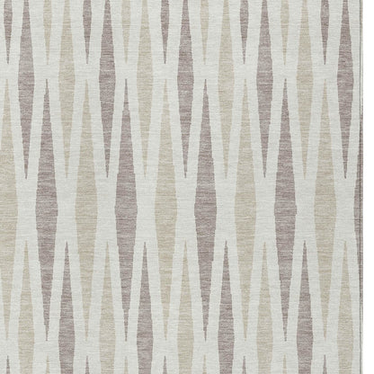 Tabselect Home Line 8' X 10' Ivory Brown And Beige Geometric Washable Indoor Outdoor Area Rug