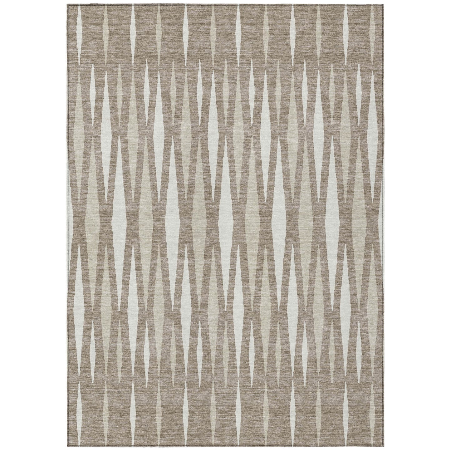 Tabselect Home Line 8' X 10' Taupe Beige And Ivory Geometric Washable Indoor Outdoor Area Rug