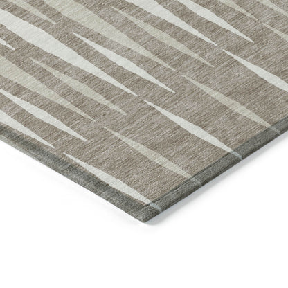Tabselect Home Line 8' X 10' Taupe Beige And Ivory Geometric Washable Indoor Outdoor Area Rug