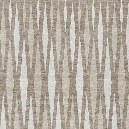 Tabselect Home Line 8' X 10' Taupe Beige And Ivory Geometric Washable Indoor Outdoor Area Rug